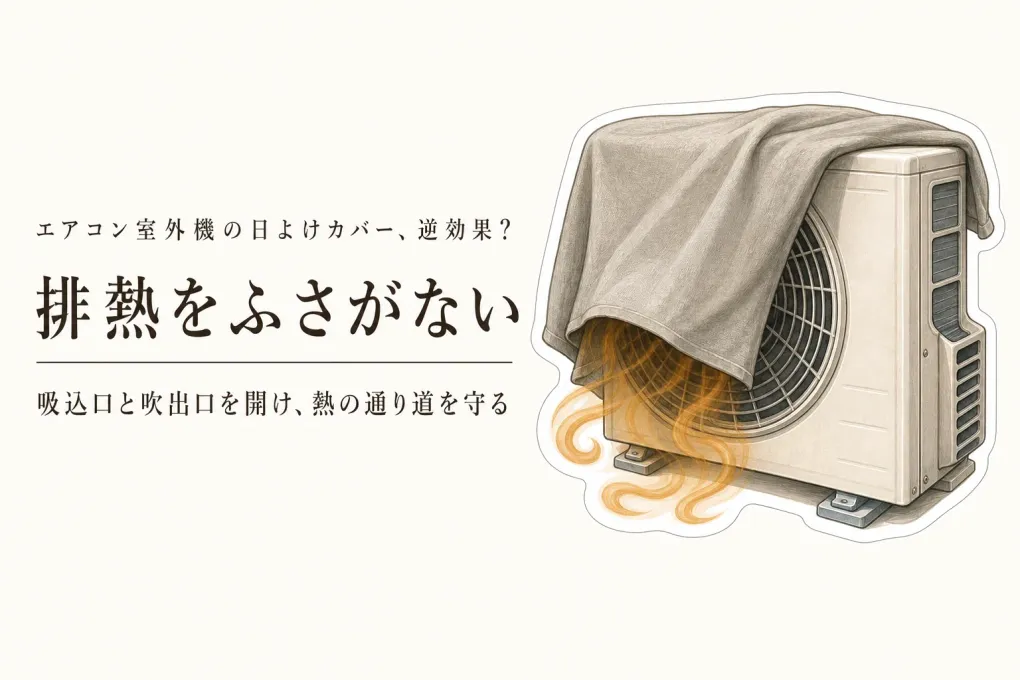 エアコン室外機の日よけカバーは逆効果？冷房効率を妨げない選び方