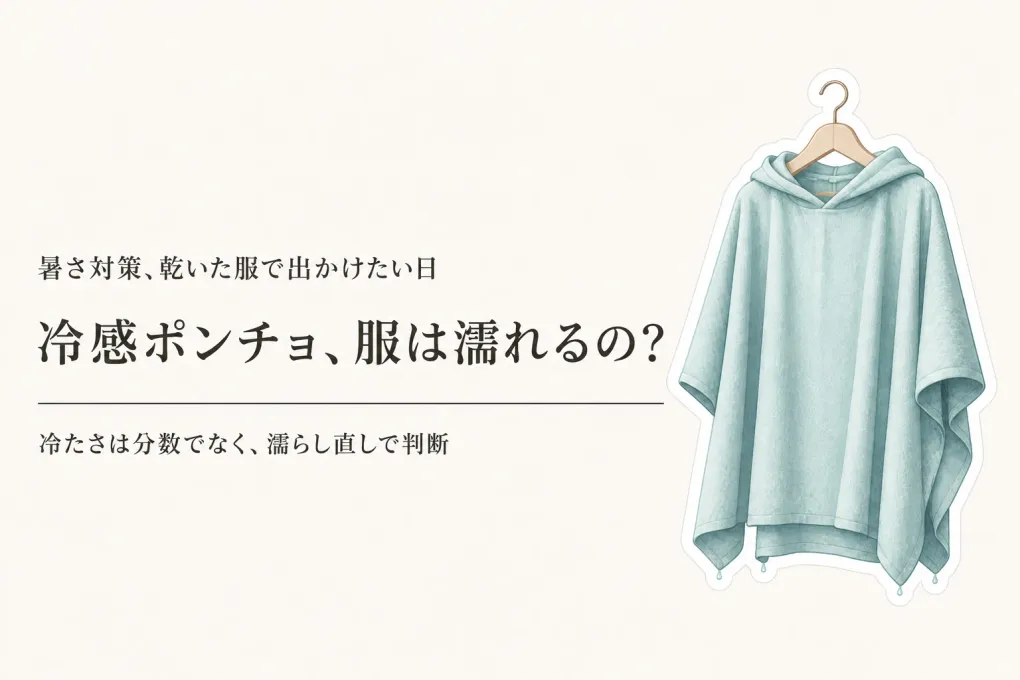 濡らして羽織る冷感ポンチョは服が濡れる？冷たさの持続時間と選び方