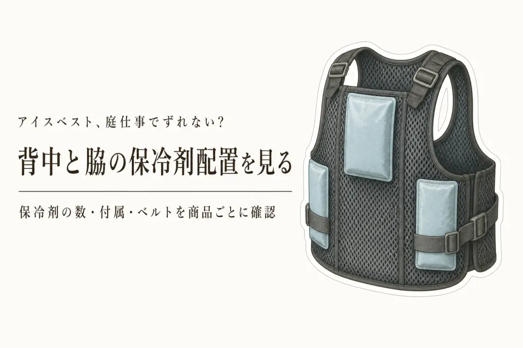 保冷剤ポケット付きアイスベスト5品をレビュー数順に比較｜庭仕事・屋外作業の冷やし方と着用感