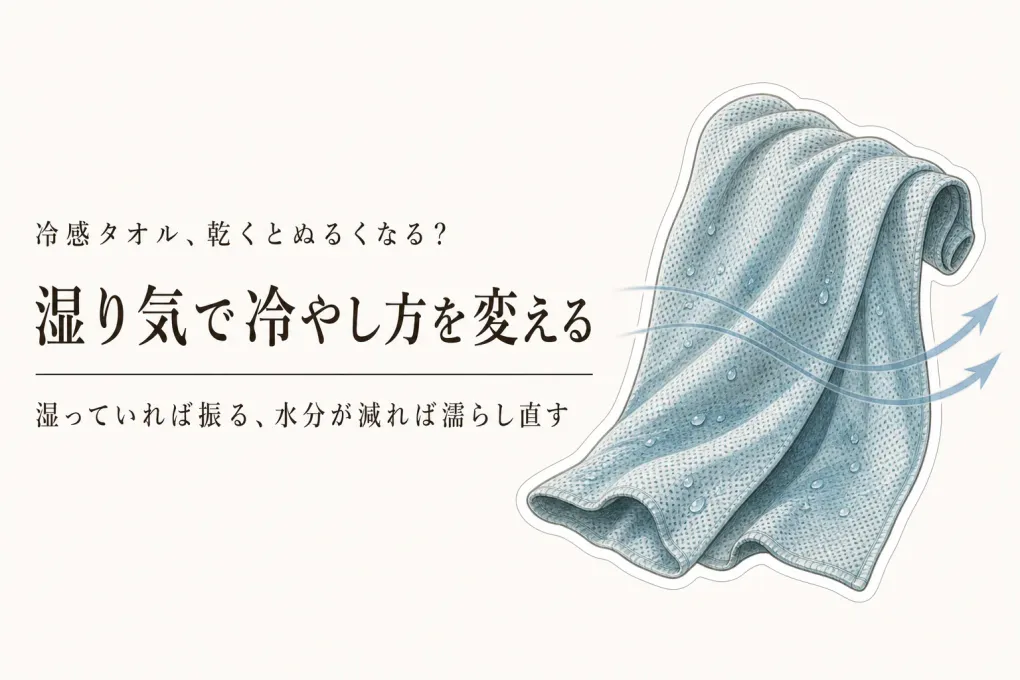 冷感タオルは速乾・大判で選ぶ？乾くとぬるくなる理由と再冷却の方法