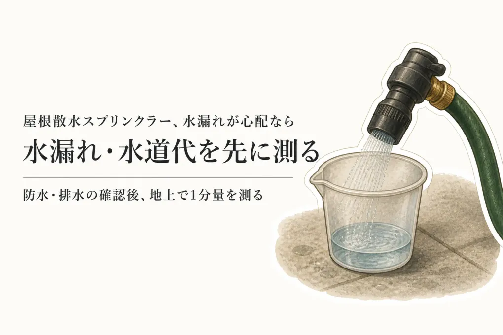 残暑の屋根散水スプリンクラーを比較｜水漏れと水道代が気になる人の確認順