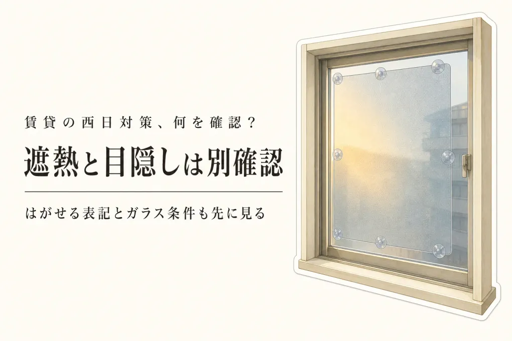賃貸の西日対策に窓用遮熱シートは使える？目隠しとのり残りを避ける選び方