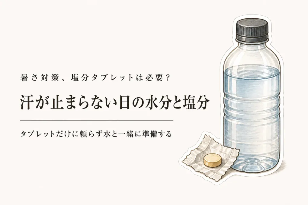大量に汗をかいた日は水だけでいい？塩分タブレットを一緒に持つ判断基準