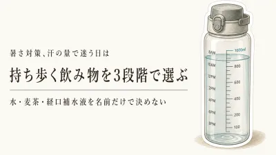 暑い日の飲み物は水・麦茶・経口補水液のどれ？汗の量で持ち歩きを決める基準