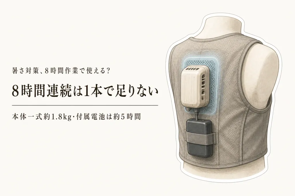 作業用ウェアラブルクーラーは邪魔にならない？重さ・連続使用時間の確認ポイント