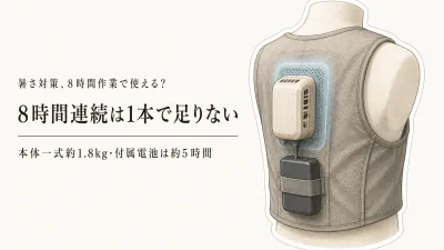 作業用ウェアラブルクーラーは邪魔にならない？重さ・連続使用時間の確認ポイント